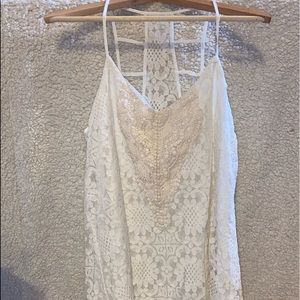 White lace strapy dress